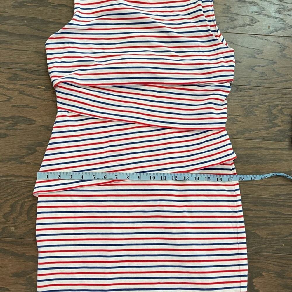 J. McLaughlin Nicola Dress Striped Red White Blue Sleeveless Sheath Size M - Picture 4 of 9